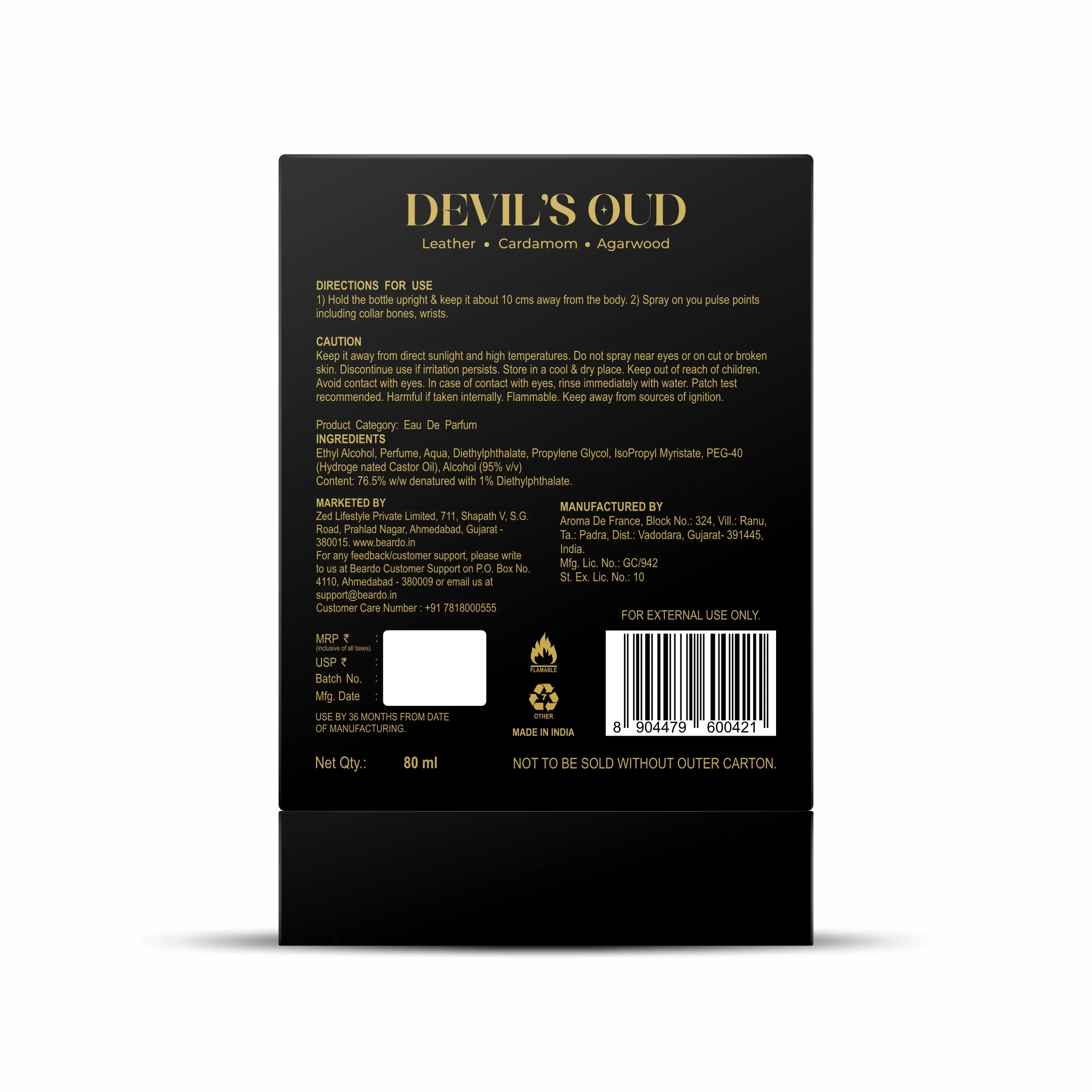 Devil's Oud Perfume EDP (80ml) - Image 8