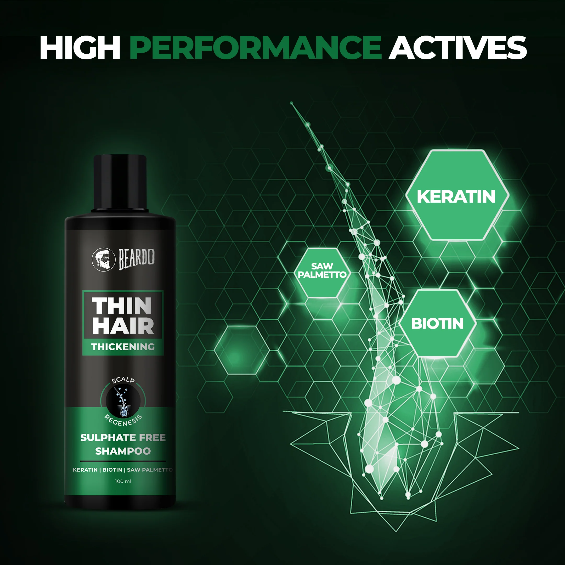 Hair Thickening Sulphate Free Shampoo (100ml) - Image 3