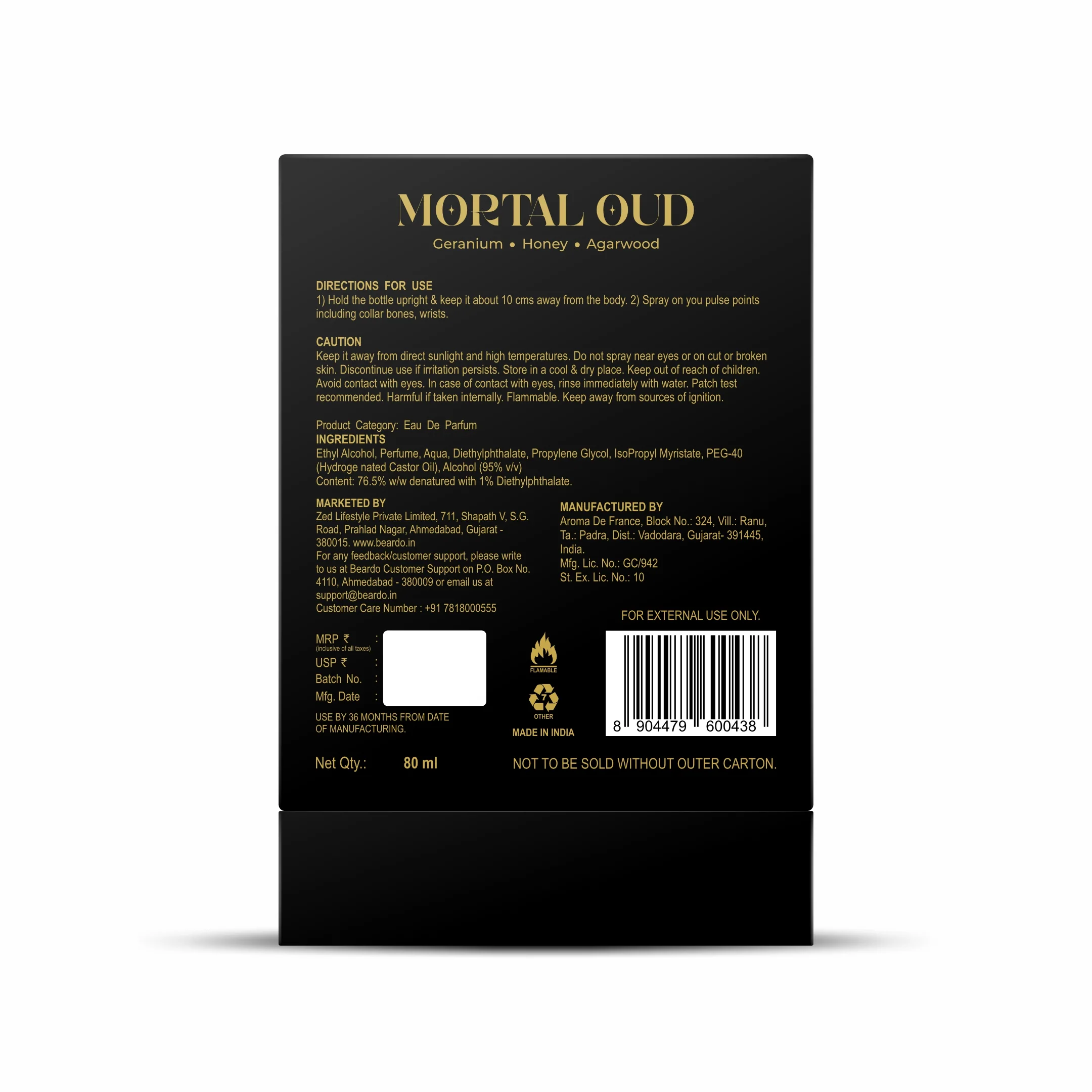 Mortal Oud Perfume EDP (80ml) - Image 7