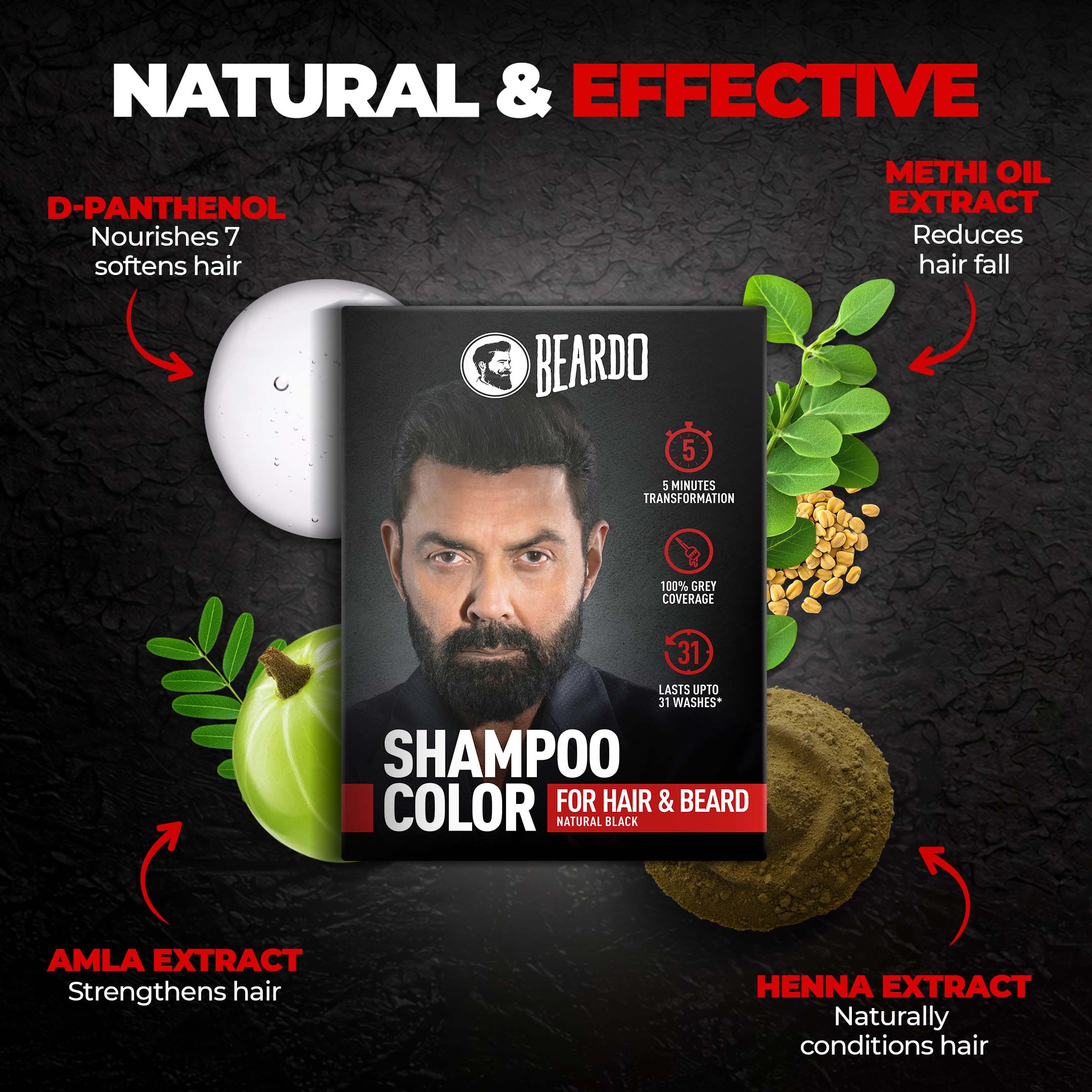 Shampoo Color for Hair and Beard (Natural Black) - Image 4